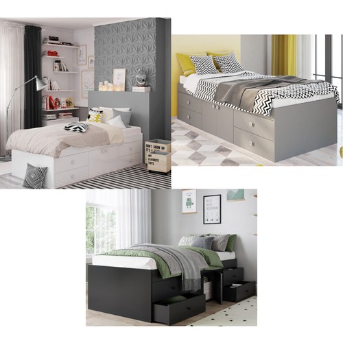 Storage bed arctic wooden low - arctic,
