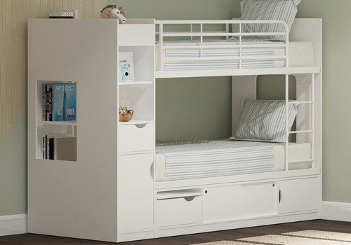 White storage bunk bed - bunk,