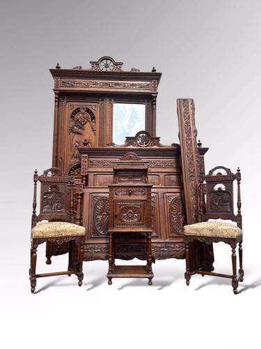 Antique french bedroom - bedroom,